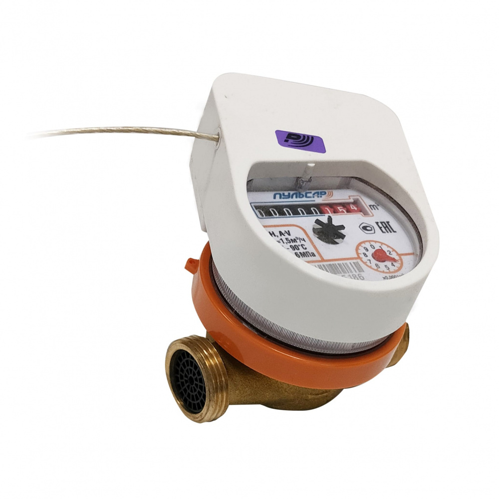 Квартирный счетчик воды «Пульсар Лайт» Ду15 Пульсар IoT, Qn=1,5 м3/ч, L=80мм Н00026969