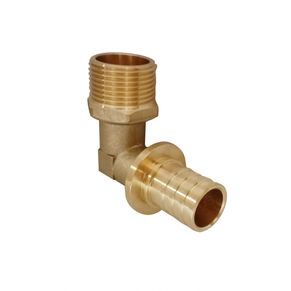 Угольник акcиальный Ду25 х 3/4, наружная резьба, латунь Н00080260