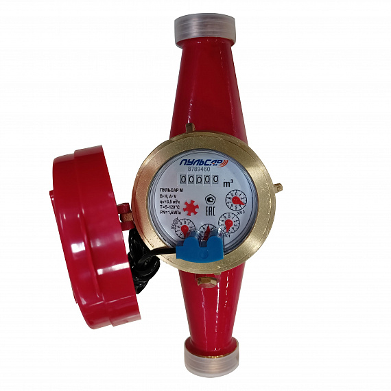 Универсальный счетчик воды «Пульсар М» импульсный выход Ду25, пластиковый регистр, Qn=3,5 м3/ч Н00003414