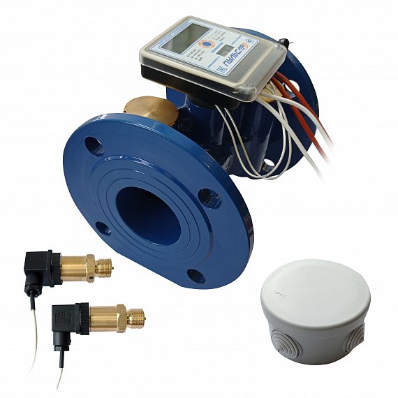 Общедомовый теплосчетчик Ду65 RS-485 + 3 имп. входа, qp=25 м3/ч, 2 датчика давления, прямой, 105°C Н00006215