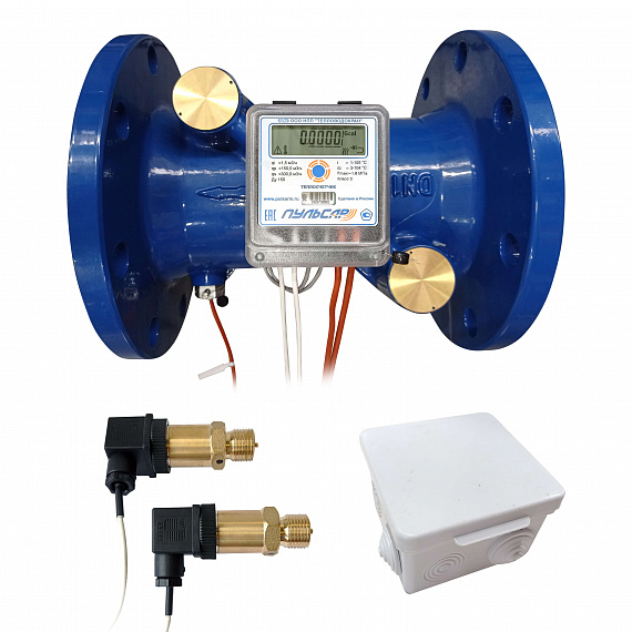 Общедомовый теплосчетчик Ду150 M-Bus + 3 имп. входа, qp=150 м3/ч, 2 датчика давления, прямой, 105°C Н00010600