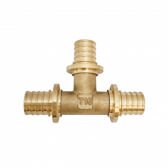 Тройник аксиальный Ду16 x Ду16 x Ду16, латунь Н00080274