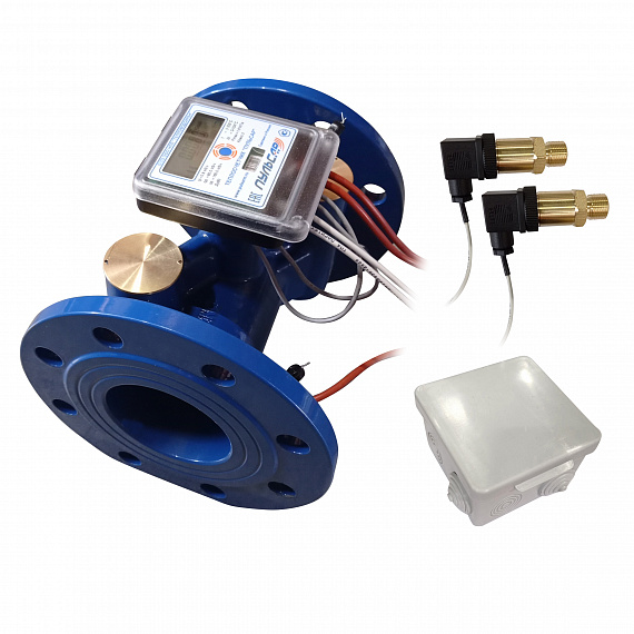 Общедомовый теплосчетчик Ду80 M-Bus + 3 имп. входа, qp=80 м3/ч, 2 датчика давления, обратный, 105°C Н00010248