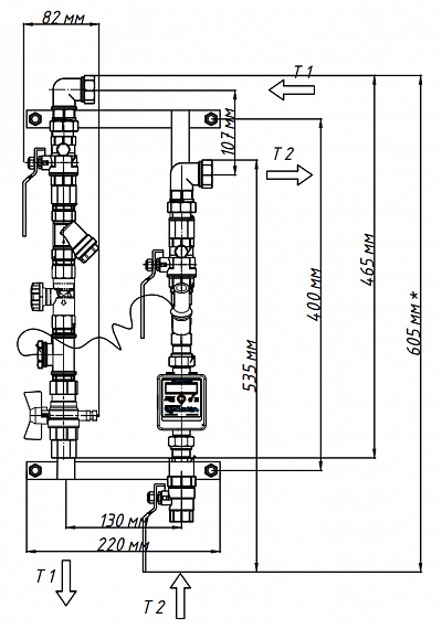 Квартирная станция отопления «Пульсар» модель 1, правая Н00066168