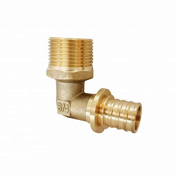 Угольник акcиальный Ду20 х 3/4, наружная резьба, латунь Н00080259