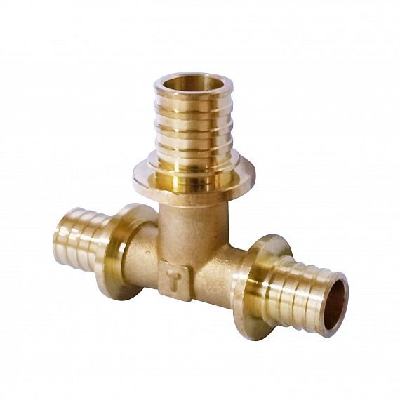 Тройник аксиальный переходной Ду16 x Ду20 x Ду16, латунь Н00080278