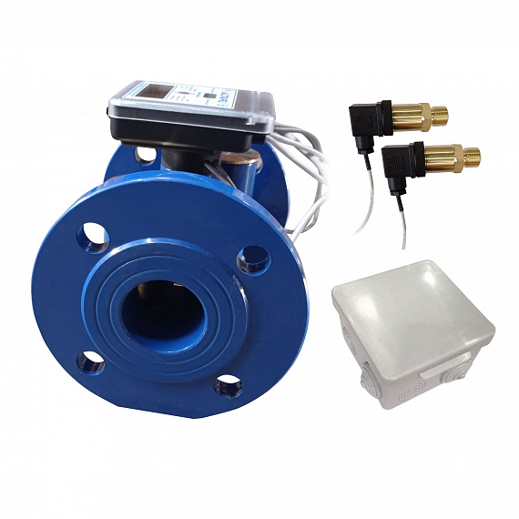 Общедомовый теплосчетчик Ду80 M-Bus + 3 имп. входа, qp=40 м3/ч, 2 датчика давления, обратный, 105°C Н00010630