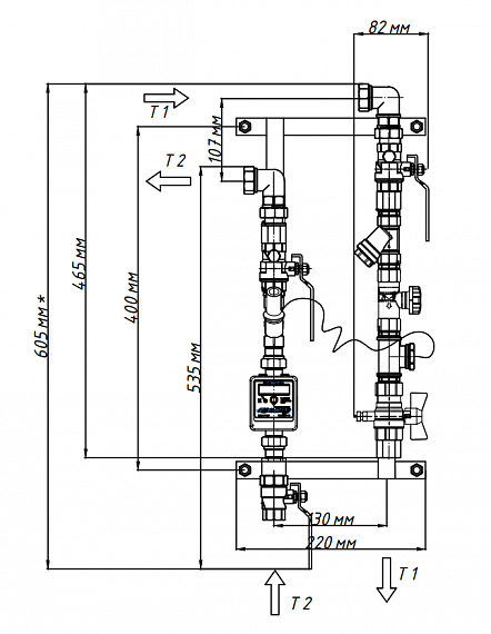 Квартирная станция отопления «Пульсар» модель 1, левая Н00066166