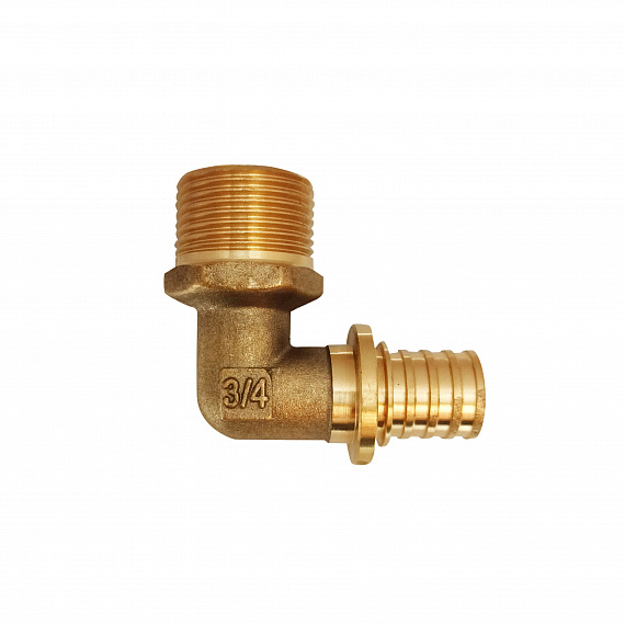 Угольник акcиальный Ду20 х 3/4, наружная резьба, латунь Н00080259