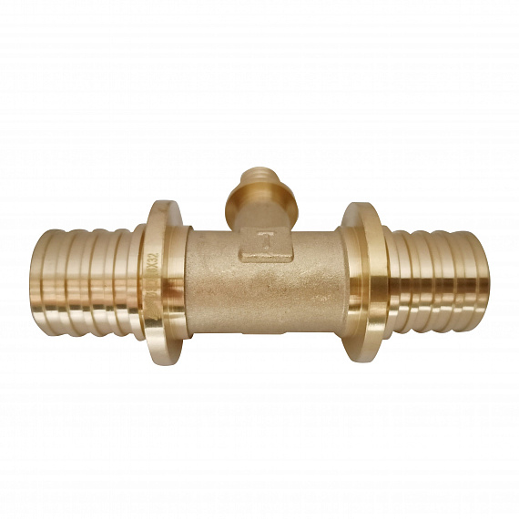 Тройник аксиальный переходной Ду32 x Ду16 x Ду32, латунь Н00080295