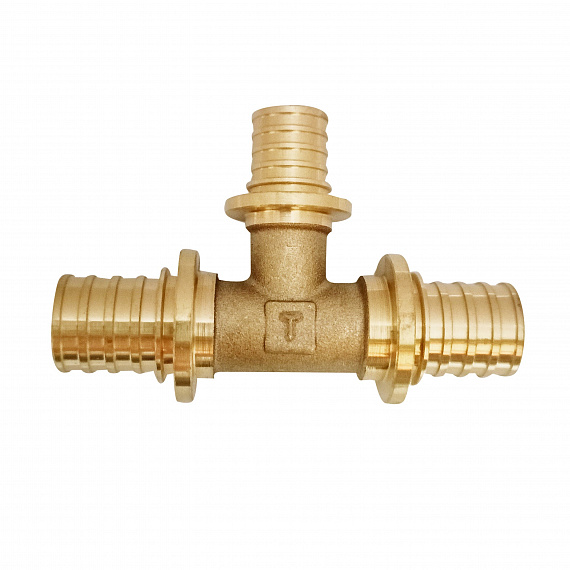 Тройник аксиальный переходной Ду20 x Ду16 x Ду20, латунь Н00080280