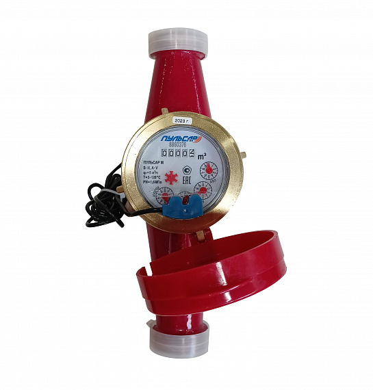Универсальный счетчик воды «Пульсар М» импульсный выход Ду32, пластиковый регистр, Qn=6 м3/ч Н00003415