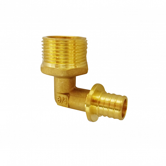 Угольник акcиальный Ду16 х 3/4, наружная резьба, латунь Н00080257