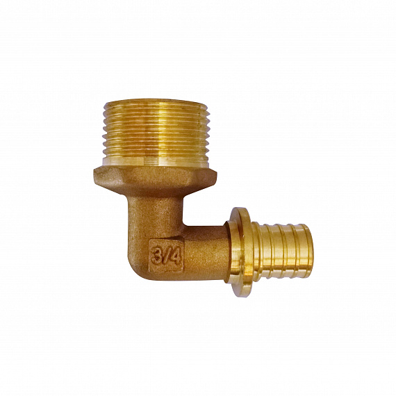 Угольник акcиальный Ду16 х 3/4, наружная резьба, латунь Н00080257