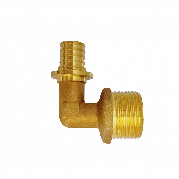 Угольник акcиальный Ду16 х 3/4, наружная резьба, латунь Н00080257