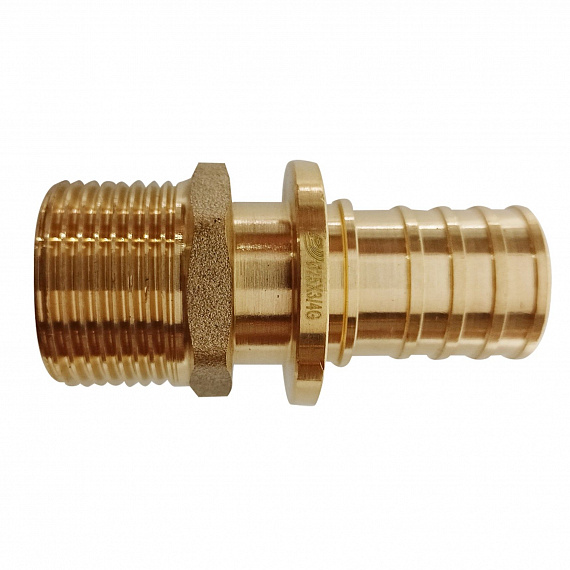 Муфта аксиальная Ду25 х 1, наружная резьба, латунь Н00080235
